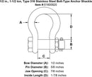 Type 316 Stainless Steel Bolt-Type Anchor Shackle