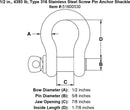 Type 316 Stainless Steel Screw Pin Anchor Shackle