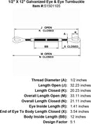 Galvanized Eye & Eye Turnbuckle