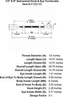 Galvanized Hook & Eye Turnbuckle