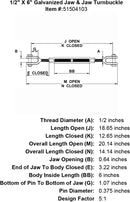 Galvanized Jaw & Jaw Turnbuckle