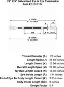 Galvanized Eye & Eye Turnbuckle