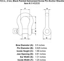 Black Powder Coated Galvanized Screw Pin Anchor Shackle