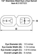 Stainless Steel Eye x Eye Swivel
