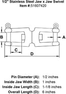 Stainless Steel Jaw x Jaw Swivel