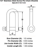 Stainless Steel Screw Pin Chain Shackle