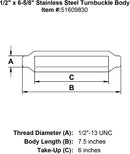 Stainless Turnbuckle Bodies
