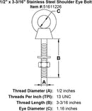 Stainless Shoulder Eye Bolts