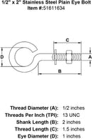 Stainless Plain Eye Bolts