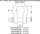 Type 316 Stainless Steel Screw Pin Anchor Shackle