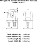 Type 316 Stainless Steel Cast Wire Rope Clip