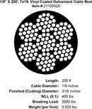 PRO Strand 7x19 Vinyl Coated Galvanized Cable Reel