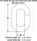 Grade 30 Lap Link, Proof Coil, Zinc Plated