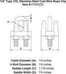 Type 316 Stainless Steel Cast Wire Rope Clip
