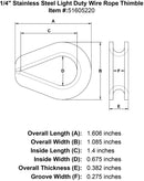 Stainless Steel Light Duty Wire Rope Thimble
