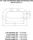 Type 316 Stainless Steel Connecting Links