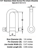 Stainless Steel Screw Pin Chain Shackle