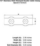 Stainless Steel Stamped Double Cable Clamp
