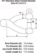 Stainless Steel Twisted Shackle
