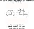 Trident Stainless ISO Anchor Windlass Chain (Sold Per Foot)