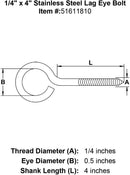 Stainless Lag Eye Bolts