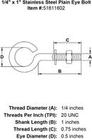 Stainless Plain Eye Bolts
