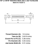 Stainless  Jaw x Jaw Turnbuckles