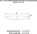 Stainless Pipe Style Turnbuckle Bodies