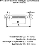 Stainless Steel Eye x Eye Turnbuckle