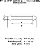 Stainless Turnbuckle Bodies