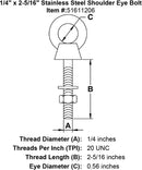Stainless Shoulder Eye Bolts