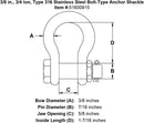 Type 316 Stainless Steel Bolt-Type Anchor Shackle