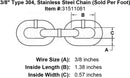 Type 304 Stainless Steel Chain (Sold Per Foot)