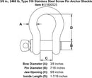 Type 316 Stainless Steel Screw Pin Anchor Shackle