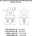 Type 316 Stainless Steel Cast Wire Rope Clip