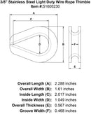 Stainless Steel Light Duty Wire Rope Thimble