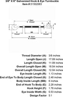 Galvanized Hook & Eye Turnbuckle