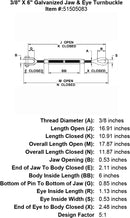 Galvanized Jaw & Eye Turnbuckle