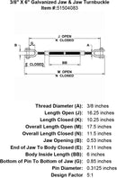 Galvanized Jaw & Jaw Turnbuckle