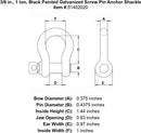 Black Powder Coated Galvanized Screw Pin Anchor Shackle