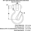 Type 316 Stainless Steel Clevis Grab Hook