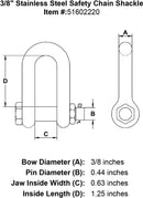 Stainless Steel Safety Chain Shackle