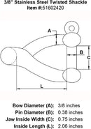 Stainless Steel Twisted Shackle