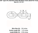 Trident Stainless ISO Anchor Windlass Chain (Sold Per Foot)