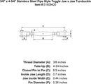Stainless Pipe Style Toggle Turnbuckles
