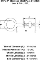 Stainless Plain Eye Bolts