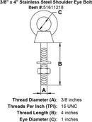 Stainless Shoulder Eye Bolts