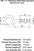 Stainless Plain Eye Bolts