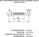 Stainless Steel Eye x Eye Turnbuckle