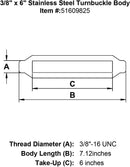 Stainless Turnbuckle Bodies